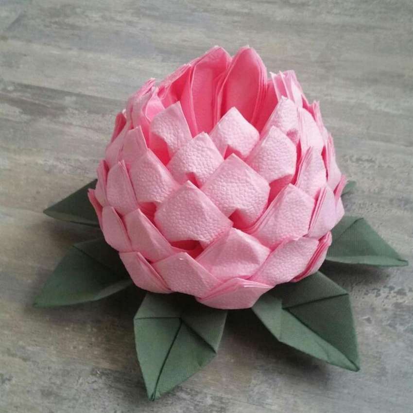 lotus from a napkin