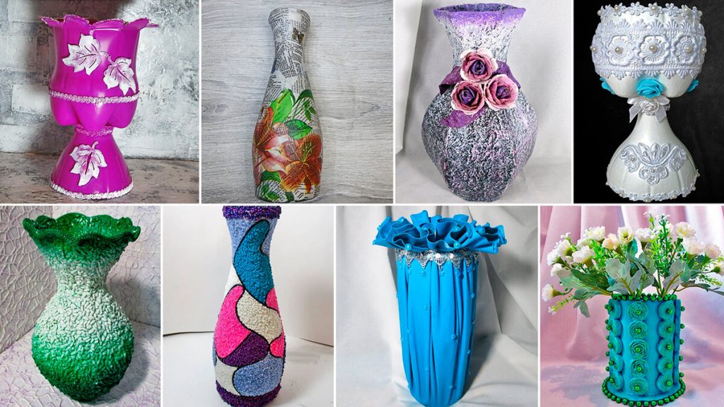 vases fabriqués à partir de bouteilles en plastique