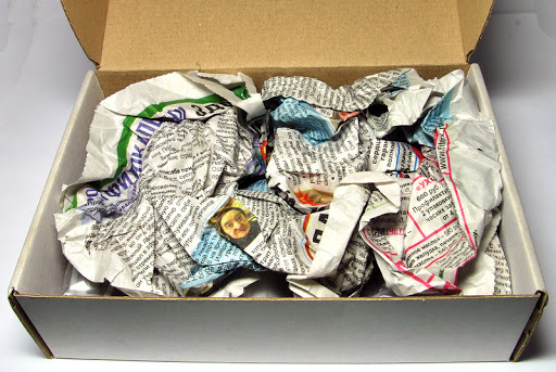 Old newspapers as packaging material