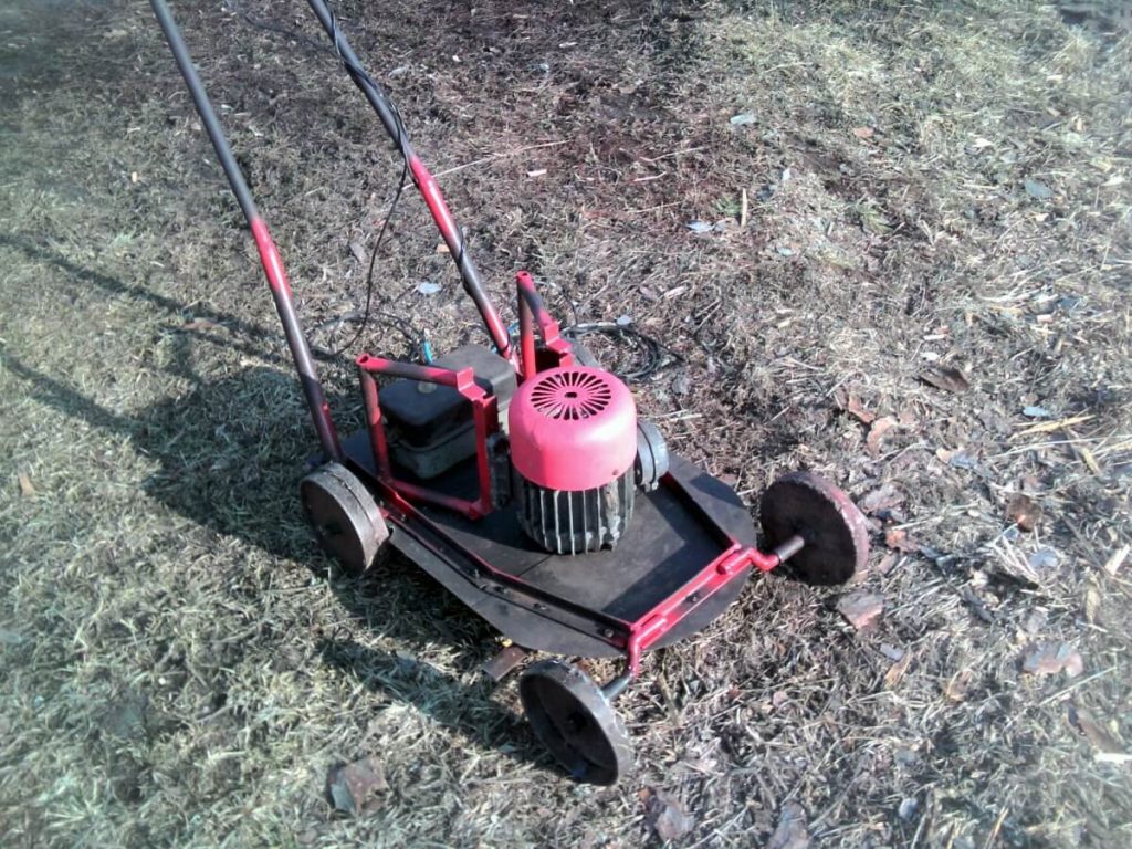 DIY lawn mower.