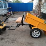 Motoblock with trailer.