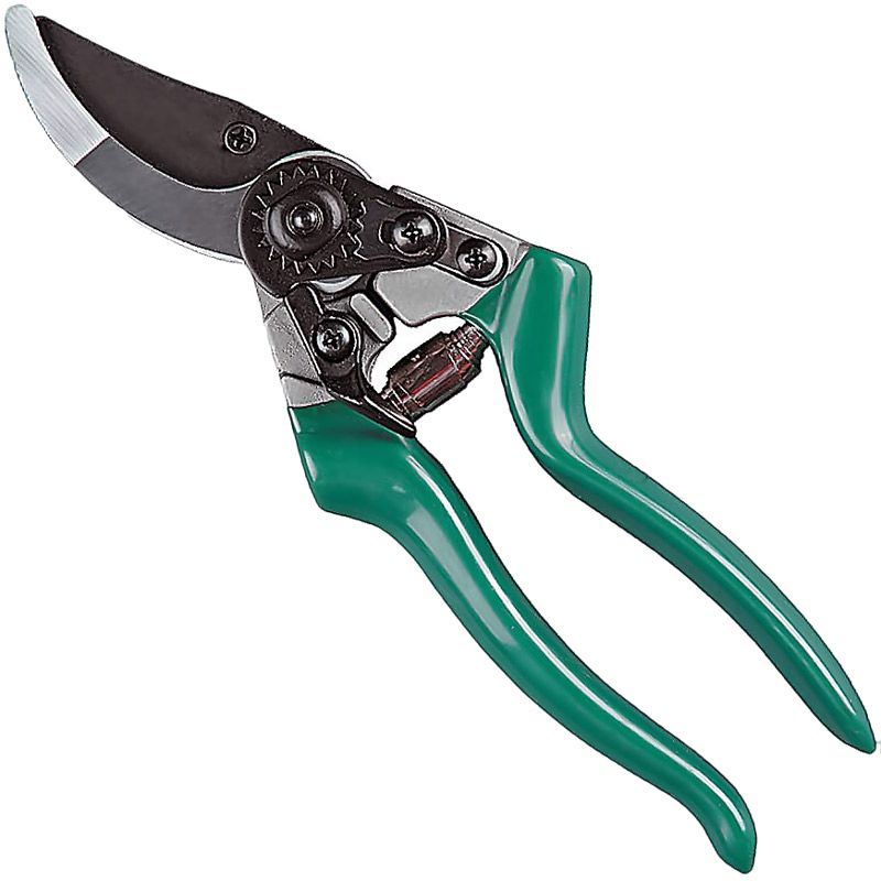 Secateurs dengan mekanisme ratchet.