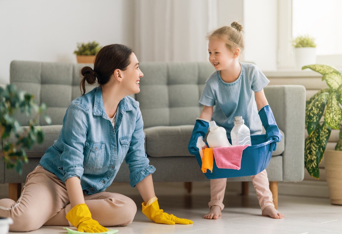 Cleaning with children