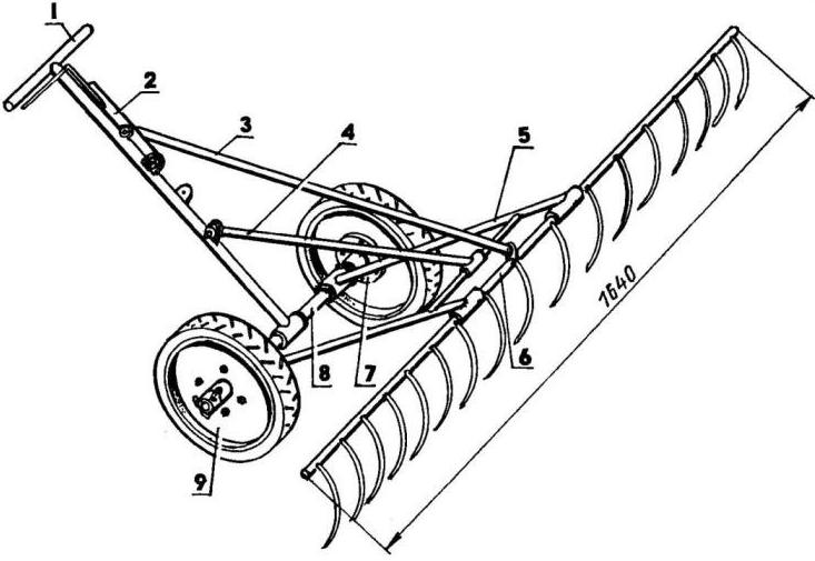 Rechen für handgeführten Traktor.