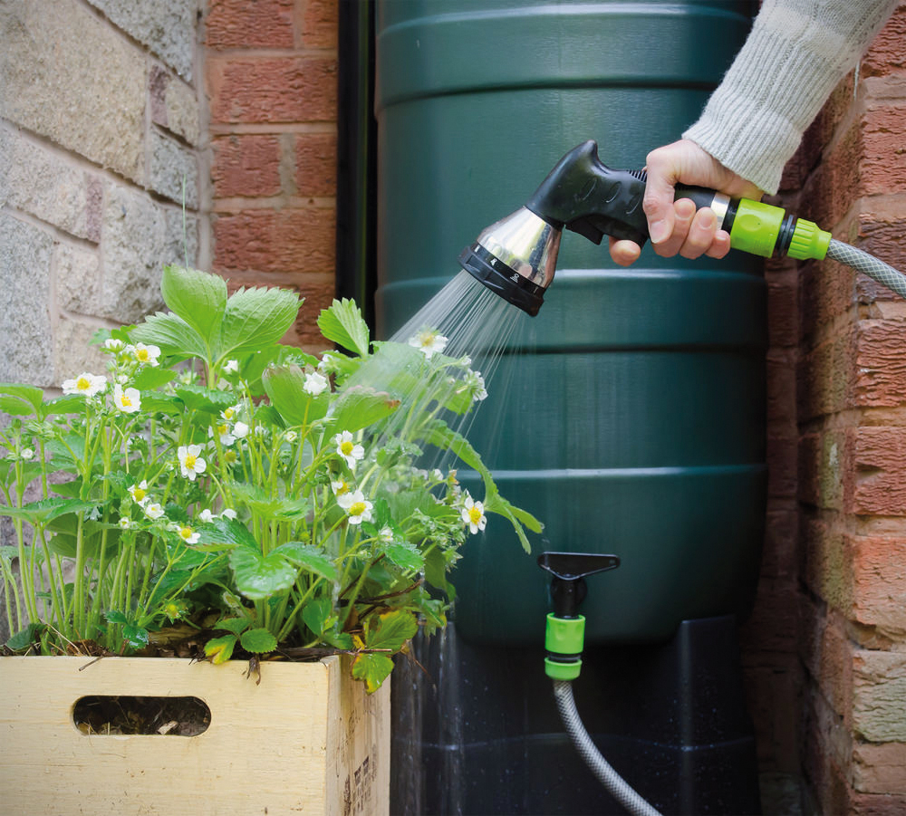 watering from a barrel