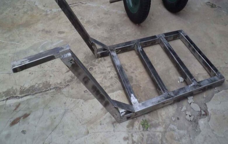 Wheelbarrow frame.