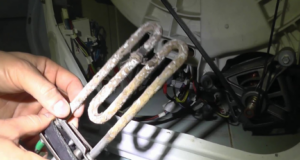 Signs of a burnt heating element in a washing machine