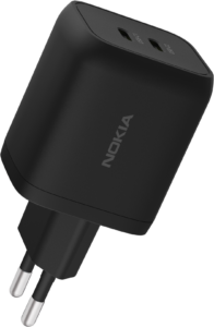 nokia-dual_port_wall_charger_65W-أسود-زاوية-الاتحاد الأوروبي