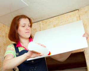 Wall decoration with foam ceiling tiles